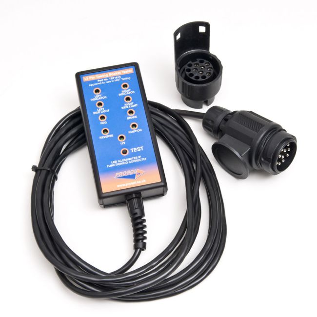 perfk 2 PC Portable 13+7-Pin/Way 12V Trailer Towing Tester Wiring Circuit Plug/Socket LED Lights Quick Checking 